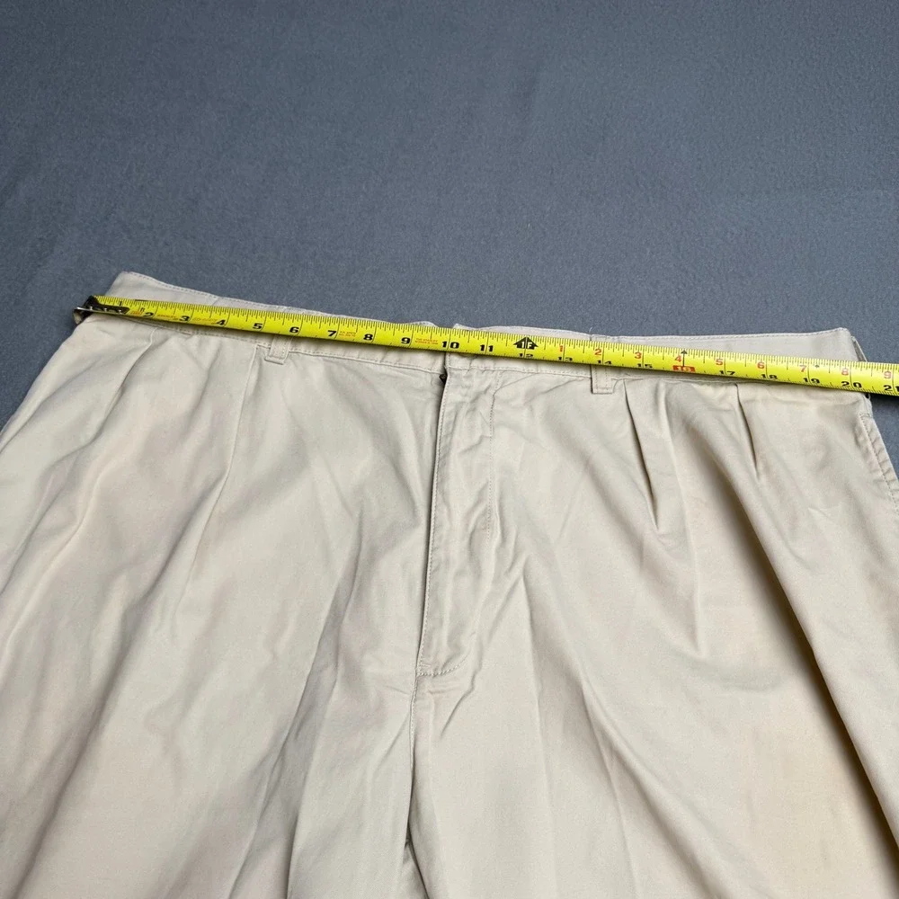 Polo Ralph Lauren Mens Pleated Chino Shorts Tan Beige 100% Cotton Size 40